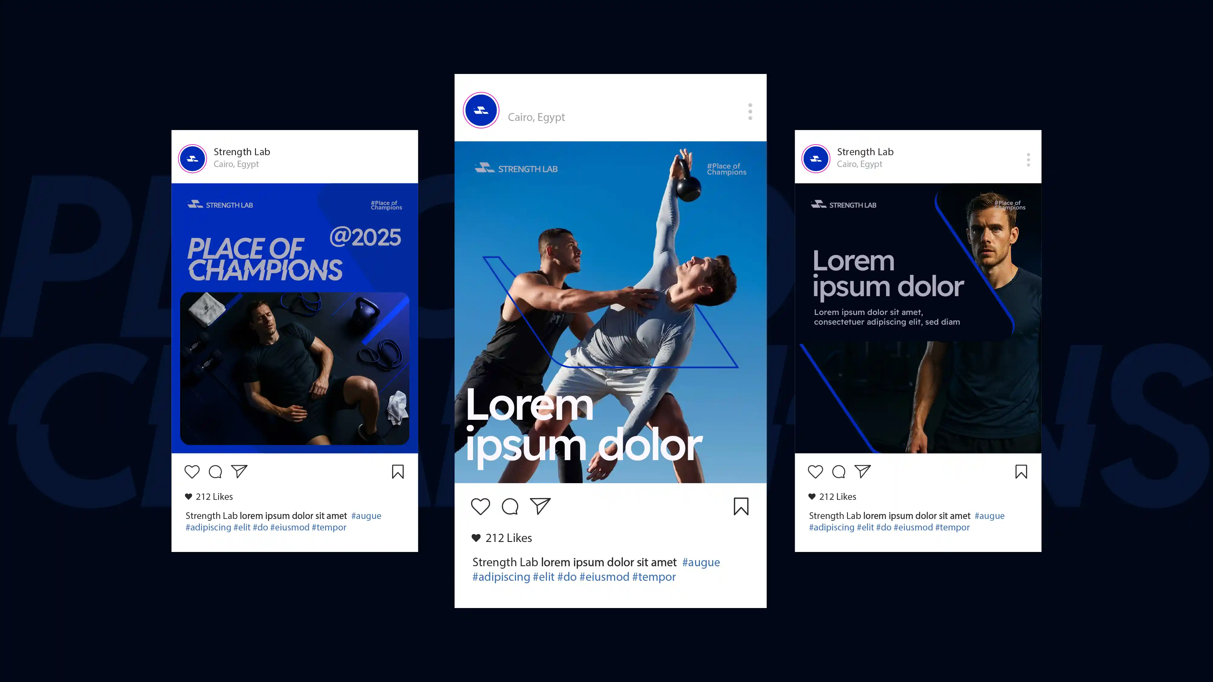 Strength Lab social media posts